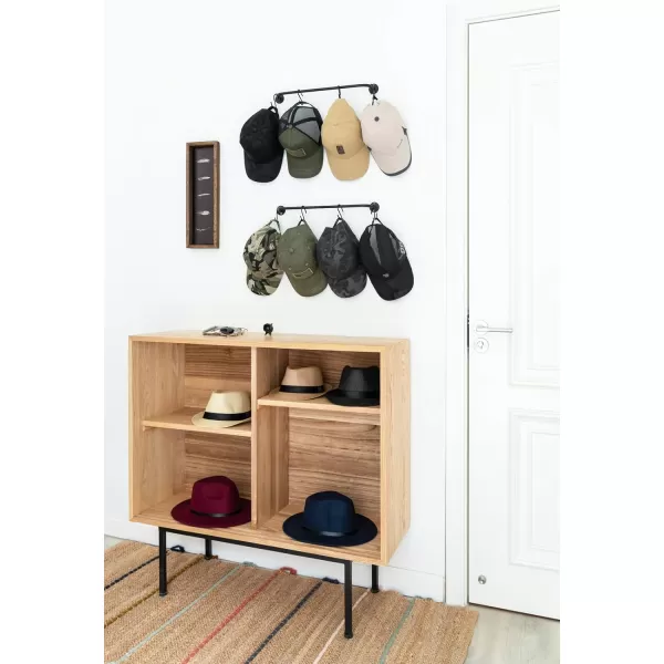Mkono Set of 3 Hat Rack for Wall Baseball Cap Organizer Holder with 30 Hooks Modern Metal Hat Storage Display Rack Wall Mount Cowboy Hat Hooks Rack for Closet Bedroom Organize