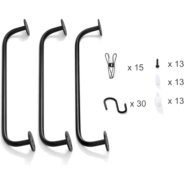 Mkono Set of 3 Hat Rack for Wall Baseball Cap Organizer Holder with 30 Hooks Modern Metal Hat Storage Display Rack Wall Mount Cowboy Hat Hooks Rack for Closet Bedroom Organize