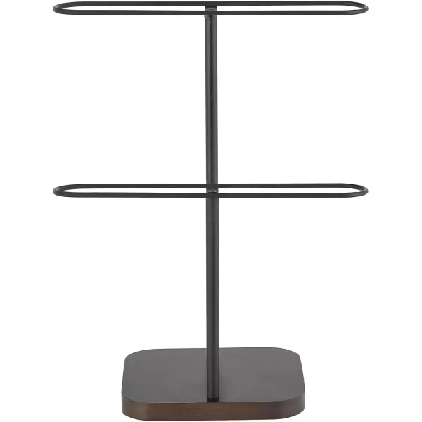 Mkono Sunglasses Organizer Glasses Holder Stand for 24 Pairs of Eyewear 2 Tier Sunglass Storage Eyeglasses Display Rack Metal Frame with Wood Base for Table Desk Countertop Dresser Bedroom BlackBlack