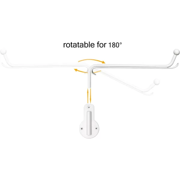 Mkono Wall Mounted Clothes Hanger Rack with Swing Arm Holder Valet Hook Metal Hanging Drying Rack Space Saving for Closet Organizer Laundry Room Bathroom Bedroom 2 Pack BlackWhite