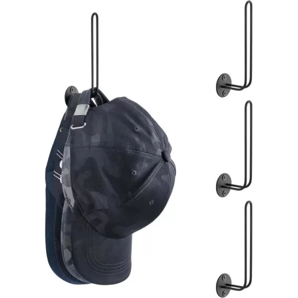 Mkono Hat Organizer for Baseball Caps Set of 4 Wall Hat Rack 5 Inches Space Saving Holds 40 Caps Modern L Shaped Hat Hooks Wall Mount Hat Holder for Closet Bedroom Storage 4 Pcs