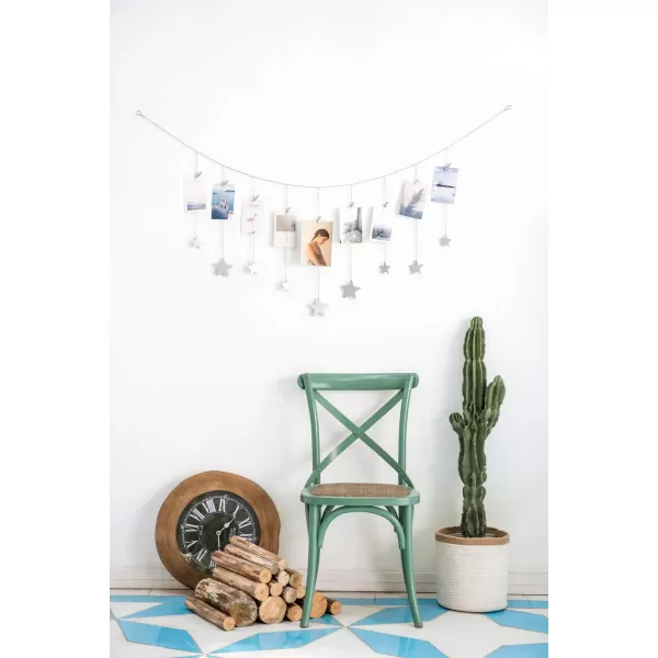 imageMkono Hanging Photo Display Boho Decor Wooden Stars Garland with Metal Chains Pictures Cards Holder with 25 Wood Clips Wall Art for Room Bedroom Dorm Teen Girl Gift Ages 12 13 14 Years Old GoldSilver