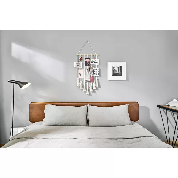 imageMkono Teen Girl Room Decor Boho Macrame Hanging Photo Display Pictures Cards Holder Wall Art for Bedroom Livingroom Dorm Home Teens Women Birthday Gift with 25 Wood Clips 27quot L x 165WIvory