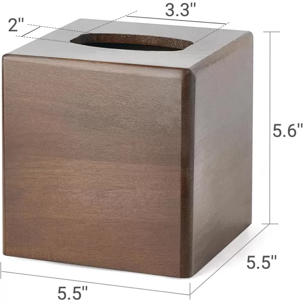 imageMkono Tissue Box Cover Square OpenBottom Wood Tissue Box Holder Decorative Facial Cube Organizer Modern Farmhouse Decor for Bathroom Bedroom Dresser Living Room Office Dorm Dark Brown