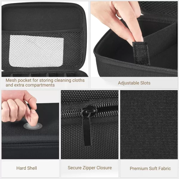 imageMkono Travel Sunglasses Organizer Glasses Case Multiple Pairs with Adjustable Slots Eyeglasses Case Storage Box for MenBlack