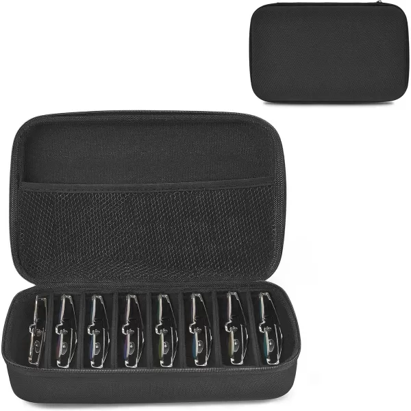 imageMkono Travel Sunglasses Organizer Glasses Case Multiple Pairs with Adjustable Slots Eyeglasses Case Storage Box for MenBlack