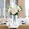 imageMkono Artificial Flowers Plants Bouquet White Silk Flowers for Home Decor Indoor Fake Flower Arrangements Table Centerpieces for Kitchen Wedding Party Decorations