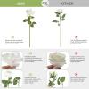 imageMkono Artificial Flowers Plants Bouquet White Silk Flowers for Home Decor Indoor Fake Flower Arrangements Table Centerpieces for Kitchen Wedding Party Decorations