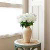 imageMkono Rose Artificial Flowers 10 PCS Fake Rose Bouquet Silk Faux Flowers with Long Stem Realistic Blossom Roses for Home Decor Wedding Party Decorations RedWhite