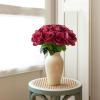imageMkono Rose Artificial Flowers 10 PCS Fake Rose Bouquet Silk Faux Flowers with Long Stem Realistic Blossom Roses for Home Decor Wedding Party Decorations RedRed