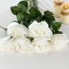 imageMkono Rose Artificial Flowers 10 PCS Fake Rose Bouquet Silk Faux Flowers with Long Stem Realistic Blossom Roses for Home Decor Wedding Party Decorations RedWhite