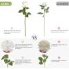 imageMkono Rose Artificial Flowers 10 PCS Fake Rose Bouquet Silk Faux Flowers with Long Stem Realistic Blossom Roses for Home Decor Wedding Party Decorations RedWhite