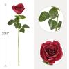 imageMkono Rose Artificial Flowers 10 PCS Fake Rose Bouquet Silk Faux Flowers with Long Stem Realistic Blossom Roses for Home Decor Wedding Party Decorations RedRed