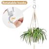 imageMkono Ceiling Hooks for Hanging Plants Heavy Duty Metal Plant Hanger for Drop Ceiling Swag Hook for Hanging Planters Lights Birdfeeders Indoor Outdoor Decorative Screwin Hooks White 2 PackWhite