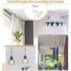 imageMkono Ceiling Hooks for Hanging Plants Heavy Duty Metal Plant Hanger for Drop Ceiling Swag Hook for Hanging Planters Lights Birdfeeders Indoor Outdoor Decorative Screwin Hooks White 2 PackWhite