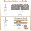 imageMkono Ceiling Hooks for Hanging Plants Heavy Duty Metal Plant Hanger for Drop Ceiling Swag Hook for Hanging Planters Lights Birdfeeders Indoor Outdoor Decorative Screwin Hooks White 2 PackWhite