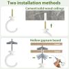 imageMkono Ceiling Hooks for Hanging Plants Swag Hook Plant Wall Hanger Heavy Duty for Hanging Planter Chandeliers Wind Chimes Indoor Outdoor Decorative Hooks 2 Pack White
