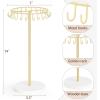 imageMkono Necklace Holder Metal Jewelry Display Stand Necklace Organizer with 22 Hooks for Storage and Hanging Bracelet Keychain Home Room Deocr for WomenGold