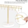imageMkono Metal Claw Clip Organizer Hair Claw Holder for Women and Girls Accessory Storage Display Stand for Dressing Table Bedroom Bathroom Decor Gold