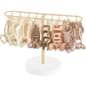 imageMkono Metal Claw Clip Organizer Hair Claw Holder for Women and Girls Accessory Storage Display Stand for Dressing Table Bedroom Bathroom Decor Gold