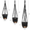 imageMkono Hanging Planters Macrame Plant Hangers with Self Watering Plant Pots Indoor Set of 3 Hanging Baskets Flower Pot Holders with Hooks No Tassels 3 Different Size for Boho Home DecorBlack