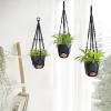 imageMkono Hanging Planters Macrame Plant Hangers with Self Watering Plant Pots Indoor Set of 3 Hanging Baskets Flower Pot Holders with Hooks No Tassels 3 Different Size for Boho Home DecorBlack