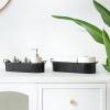 imageMkono Metal Storage Basket for Toilet Tank Top Bathroom Decor Galvanized Tray with Handle for Shelves Farmhouse Toilet Paper Holder Organizing Bin Box for Countertop Living Room Set of 2 BlackBlack
