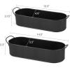 imageMkono Metal Storage Basket for Toilet Tank Top Bathroom Decor Galvanized Tray with Handle for Shelves Farmhouse Toilet Paper Holder Organizing Bin Box for Countertop Living Room Set of 2 BlackBlack