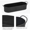 imageMkono Metal Storage Basket for Toilet Tank Top Bathroom Decor Galvanized Tray with Handle for Shelves Farmhouse Toilet Paper Holder Organizing Bin Box for Countertop Living Room Set of 2 BlackBlack