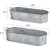 imageMkono Metal Storage Basket for Toilet Tank Top Bathroom Decor Galvanized Tray with Handle for Shelves Farmhouse Toilet Paper Holder Organizing Bin Box for Countertop Living Room Set of 2 BlackSilver