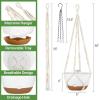 imageMkono 10 Inch Hanging Planters for Indoor Plants 2 Pack Macrame Plant Hangers with Self Watering Plant Pots 2 Kinds of Hanging Basket for Outdoor Garden Home Decor