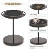 imageMkono 360 Rotating Sunglasses Organizer Glasses Holder Stand Metal Frame with Wood Base and Tray Eyeglasses Storage Display Rack for up to 12 Pairs of Eyewear for Table Dresser Desk Bedroom BlackBlack