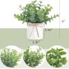 imageMkono 4 Packs Small Fake Plants in Farmhouse Galvanized Pots Table Centerpiece Mini Potted Artificial Plants Faux Eucalyptus for Shelf Office Rustic Home Decor WhiteWhite