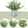 imageMkono 4 Packs Small Fake Plants in Farmhouse Galvanized Pots Table Centerpiece Mini Potted Artificial Plants Faux Eucalyptus for Shelf Office Rustic Home Decor WhiteGrey