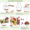 imageMkono Artificial Hanging Flowers for Outdoor Decor with 10 Inch Hanging Planters Macrame Plant Hangers with Self Watering Pots 2 Kinds of Hanging Basket for Garden Porch Home Patio Balcony Yard