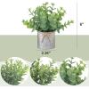 imageMkono Fake Plants in Farmhouse Galvanized Metal Pots Table Centerpiece Rustic Home Decor 3 Pack Potted Artificial Plants Faux Eucalyptus for Shelf Indoor Dining Room OfficeGrey