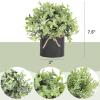 imageMkono Fake Plants in Farmhouse Galvanized Metal Pots Table Centerpiece Rustic Home Decor 3 Pack Potted Artificial Plants Faux Eucalyptus for Shelf Indoor Dining Room OfficeBlack
