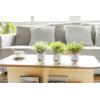imageMkono Fake Plants in Farmhouse Galvanized Metal Pots Table Centerpiece Rustic Home Decor 3 Pack Potted Artificial Plants Faux Eucalyptus for Shelf Indoor Dining Room OfficeWhite