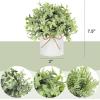 imageMkono Fake Plants in Farmhouse Galvanized Metal Pots Table Centerpiece Rustic Home Decor 3 Pack Potted Artificial Plants Faux Eucalyptus for Shelf Indoor Dining Room OfficeWhite