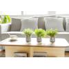 imageMkono Fake Plants in Farmhouse Galvanized Metal Pots Table Centerpiece Rustic Home Decor 3 Pack Potted Artificial Plants Faux Eucalyptus for Shelf Indoor Dining Room OfficeGrey