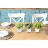 imageMkono Fake Plants in Farmhouse Galvanized Metal Pots Table Centerpiece Rustic Home Decor 3 Pack Potted Artificial Plants Faux Eucalyptus for Shelf Indoor Dining Room OfficeWhite