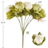 imageMkono Peonies Artificial Flowers 2 Packs 13 Stems Faux Peony Flowers Real Touch Fake Silk Bouquet for Arrangements Dining Table Centerpieces for Kitchen Bridal Wedding Party Decor Light PinkNew Green