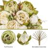 imageMkono Peonies Artificial Flowers 2 Packs 13 Stems Faux Peony Flowers Real Touch Fake Silk Bouquet for Arrangements Dining Table Centerpieces for Kitchen Bridal Wedding Party Decor Light PinkNew Green