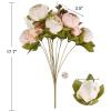 imageMkono Peonies Artificial Flowers 2 Packs 13 Stems Faux Peony Flowers Real Touch Fake Silk Bouquet for Arrangements Dining Table Centerpieces for Kitchen Bridal Wedding Party Decor Light PinkLight Pink