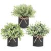 imageMkono Fake Plants in Farmhouse Galvanized Metal Pots Table Centerpiece Rustic Home Decor 3 Pack Potted Artificial Plants Faux Eucalyptus for Shelf Indoor Dining Room OfficeBlack