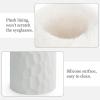 imageMkono Plush Lined Eyeglasses Holder Protective Glasses Holder Stand Case Antiscratch Glasses Storage Organizer PinkGray