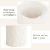 imageMkono Plush Lined Eyeglasses Holder Protective Glasses Holder Stand Case Antiscratch Glasses Storage Organizer PinkIvory