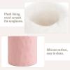 imageMkono Plush Lined Eyeglasses Holder Protective Glasses Holder Stand Case Antiscratch Glasses Storage Organizer PinkPink