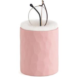 imageMkono Plush Lined Eyeglasses Holder Protective Glasses Holder Stand Case Antiscratch Glasses Storage Organizer PinkPink