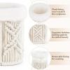 imageMkono Glasses Holder for Nightstand Macrame Plush Lined Glasses Stand for Multiple Glasses Boho Decor Eyeglass Case Holder for Office Desk Organizer